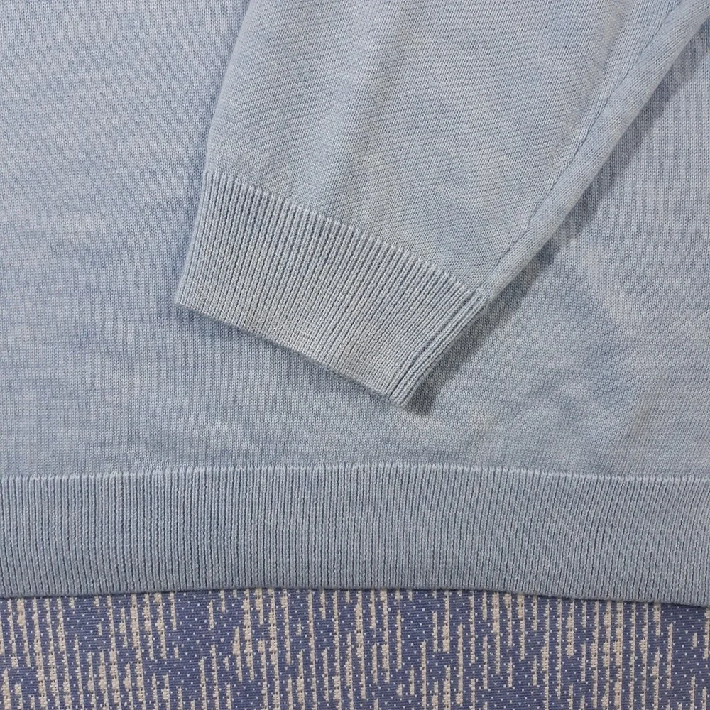 Hart Schaffner Marx Merino Wool Sweater Mens 2XL V-Neck Pullover Light Blue NEW